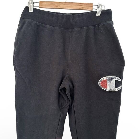Champion Reverse Weave Black Big C Logo Joggers Large - Picture 7 of 11
